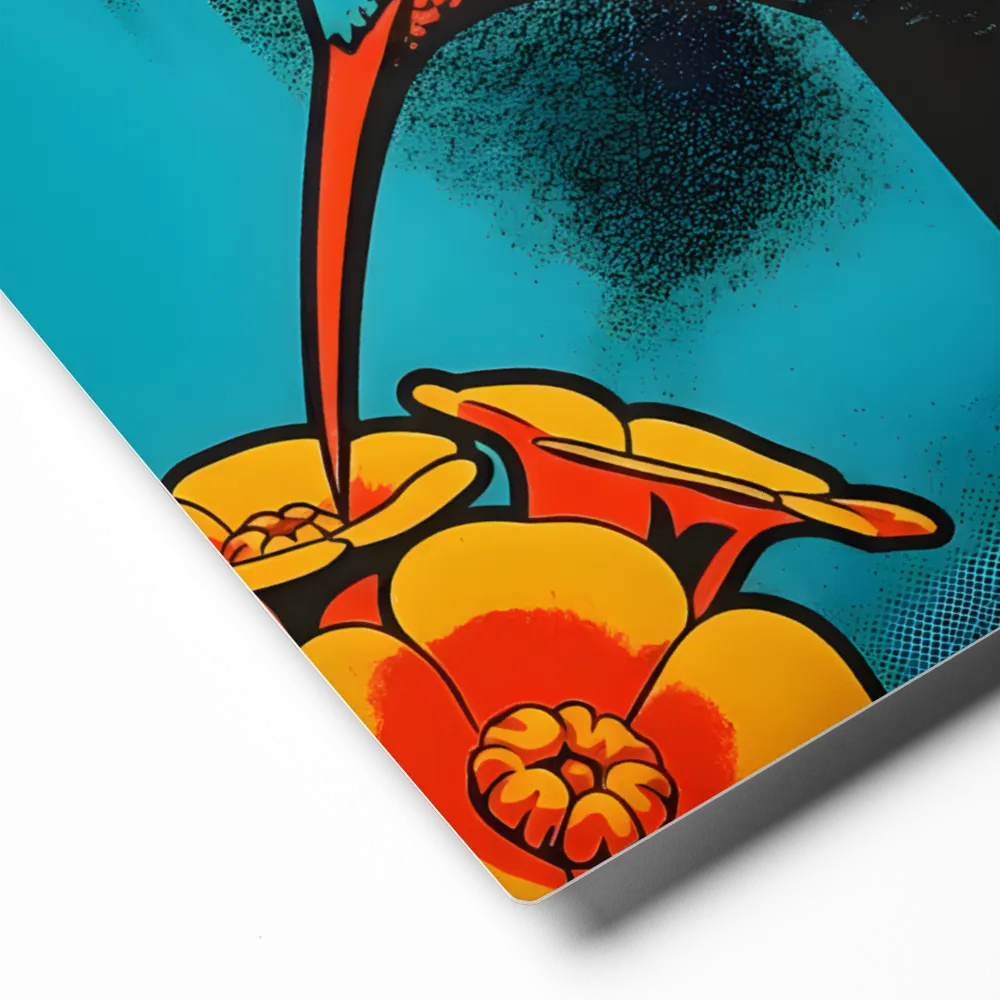 Cyan Hummingbird 
 Metal Print | 12″x 12″