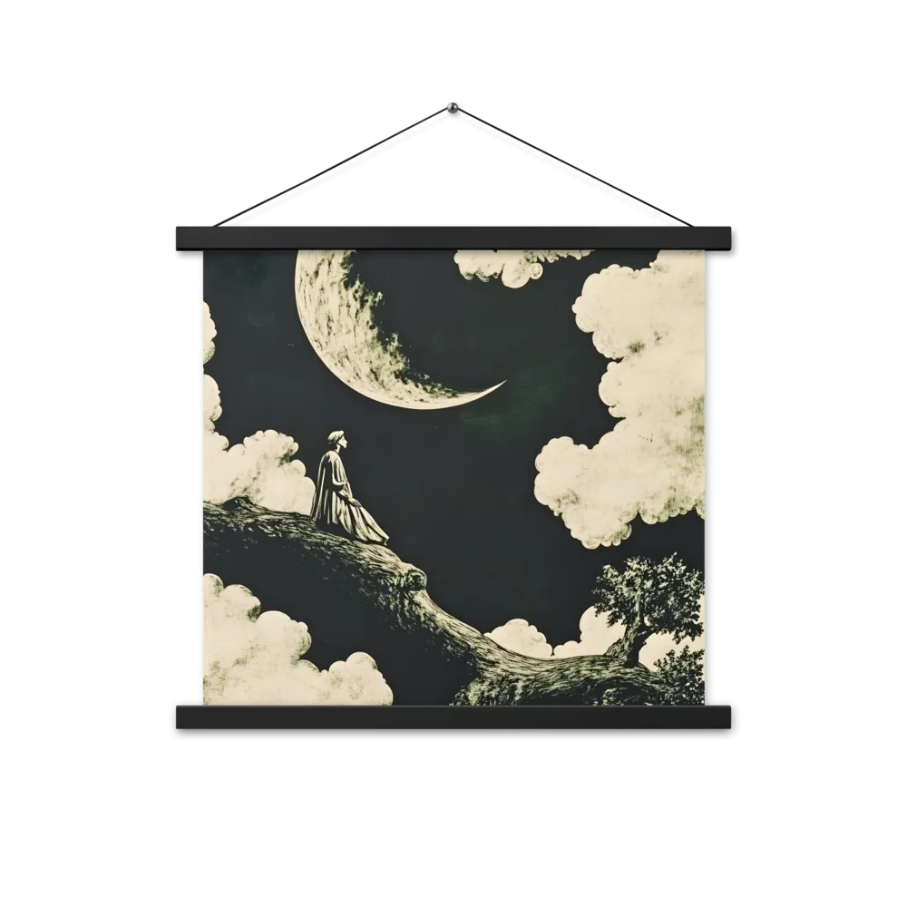 Whispers of the Moon | Poster With Black Wood Hanger | 18″×18″