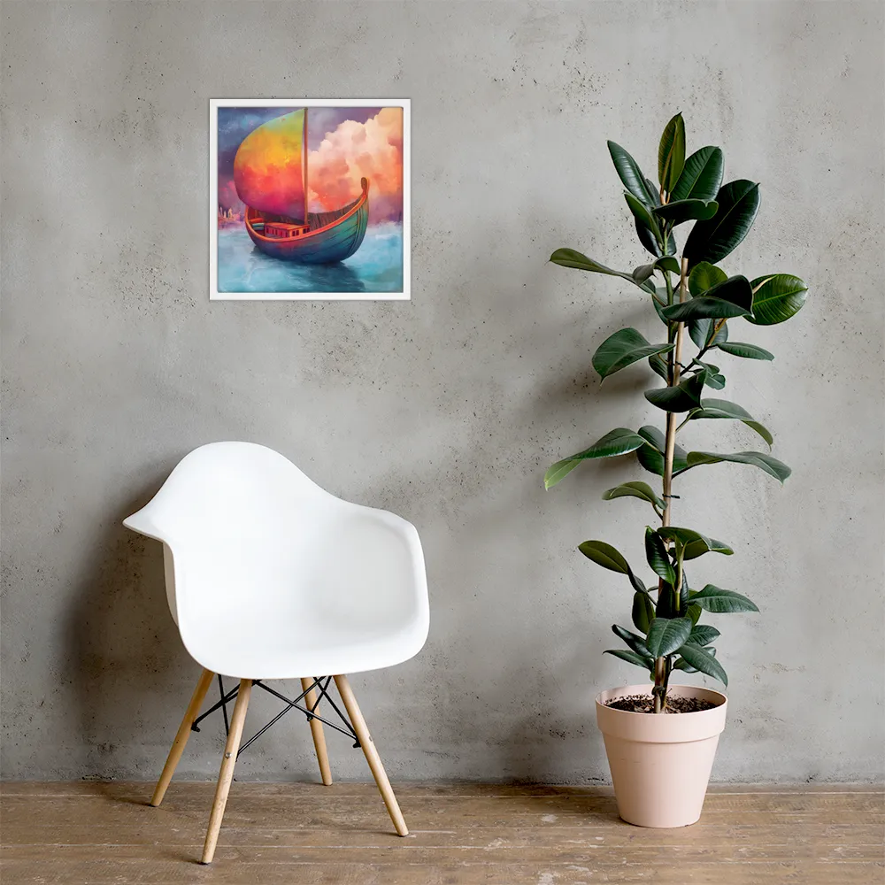 Dream Voyager | Poster with White Frame | 18″×18″