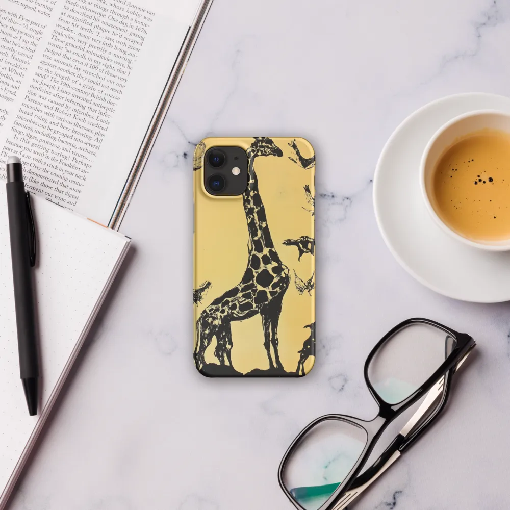 Whimsical Harmony of Giraffe and Birds