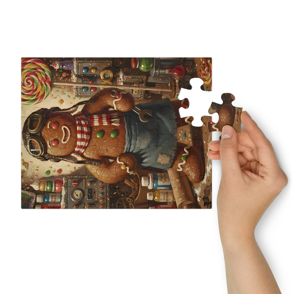 Gingerbread Tinkerer 
 Jigsaw Puzzle in Tin Box