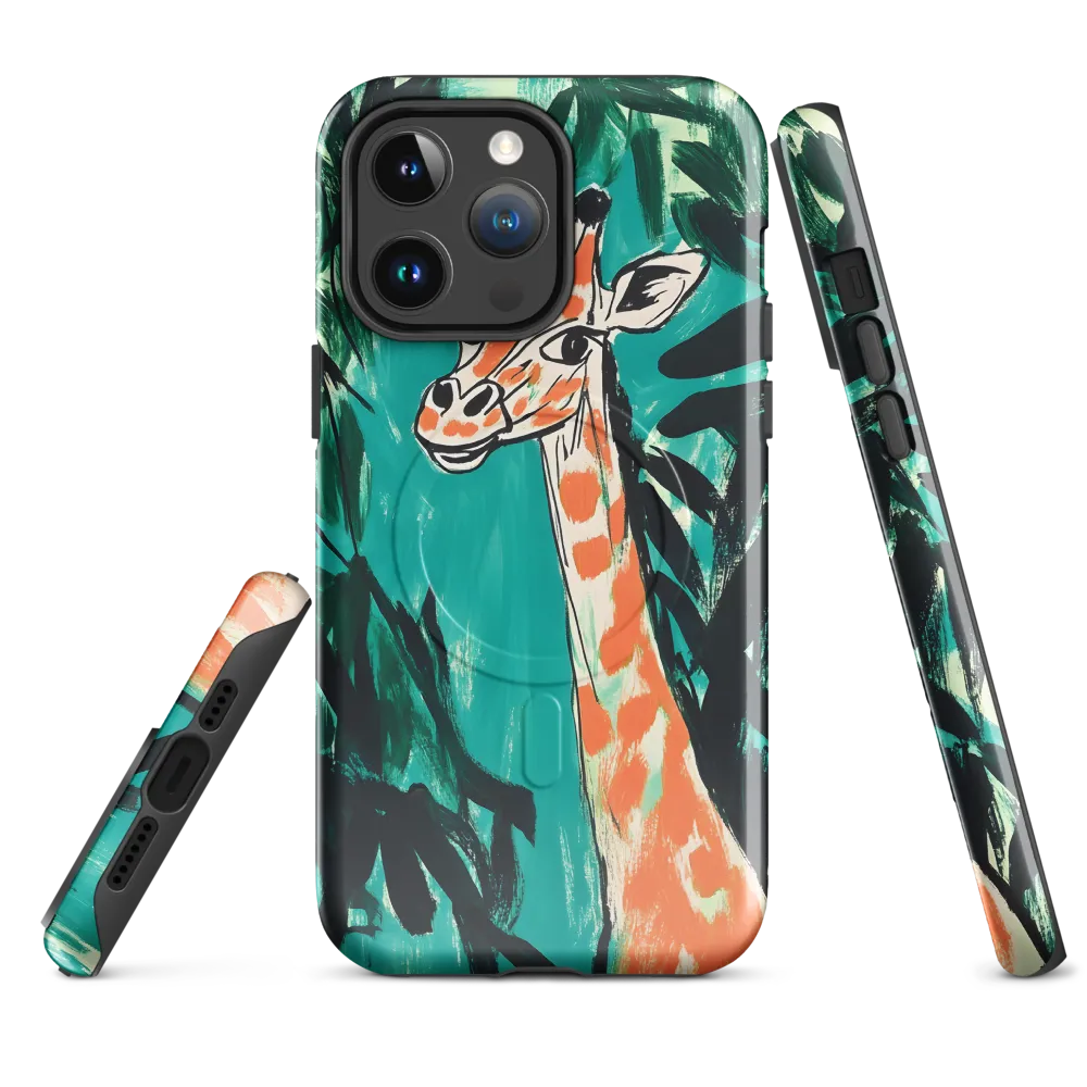 Curious Giraffe in Lush Greenery | Phone Case |  14 Pro Max | MagSafe® Tough Case | Glossy