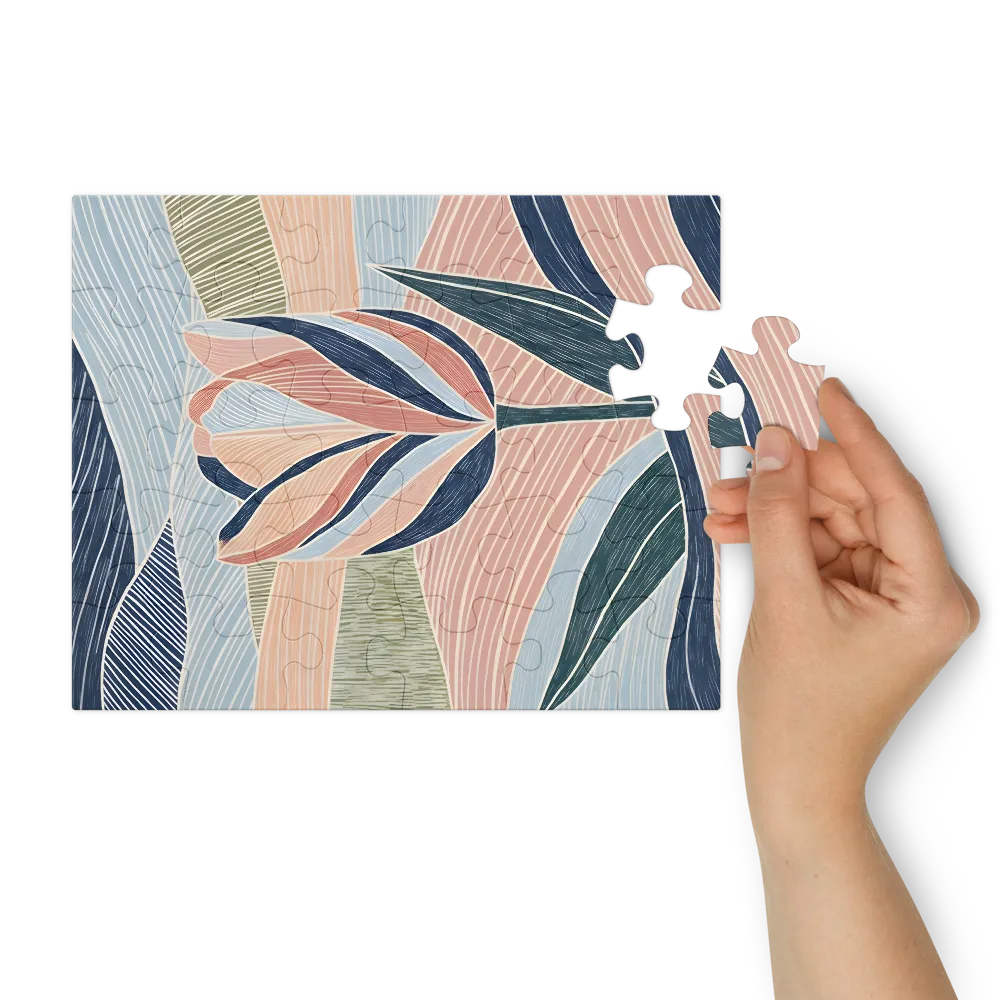 Wavy Tulip 
 Jigsaw Puzzle in Tin Box