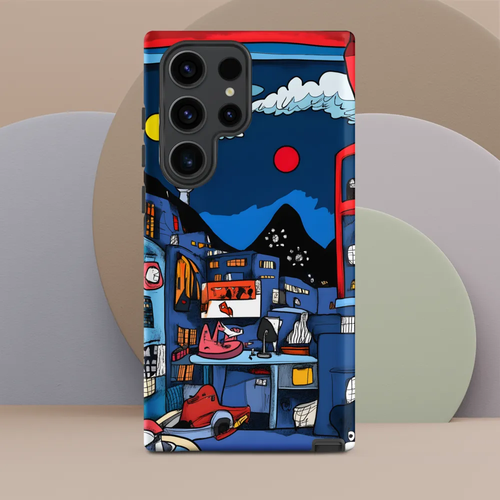 Whimsical Cityscape at Night | Phone Case |  S23 Ultra | Tough Case | Matte