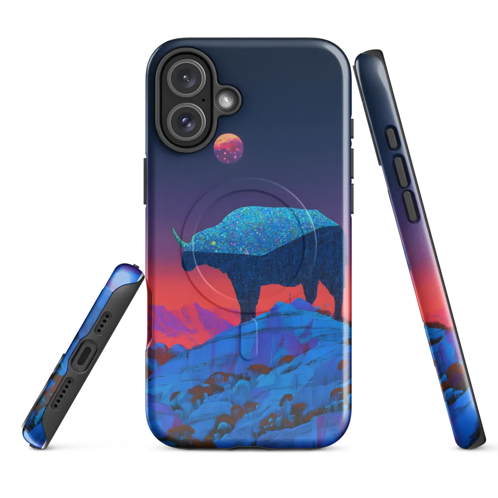 Luminous Bison Under a Celestial Sky