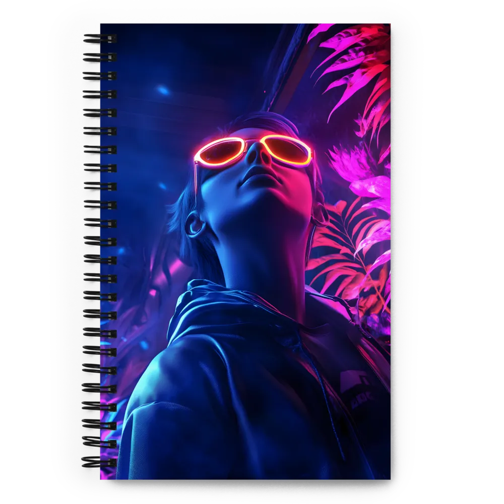 Neon Dreams: A Cyberpunk Portrait | Spiral Notebook