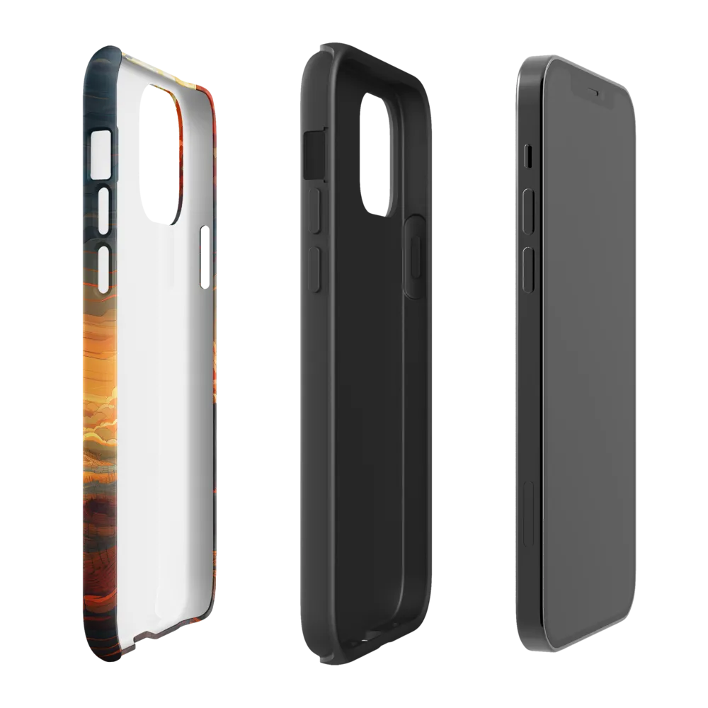 Ethereal Sunset: A Serene Landscape in Flowing Forms | Phone Case |  12 Pro | Tough Case | Matte