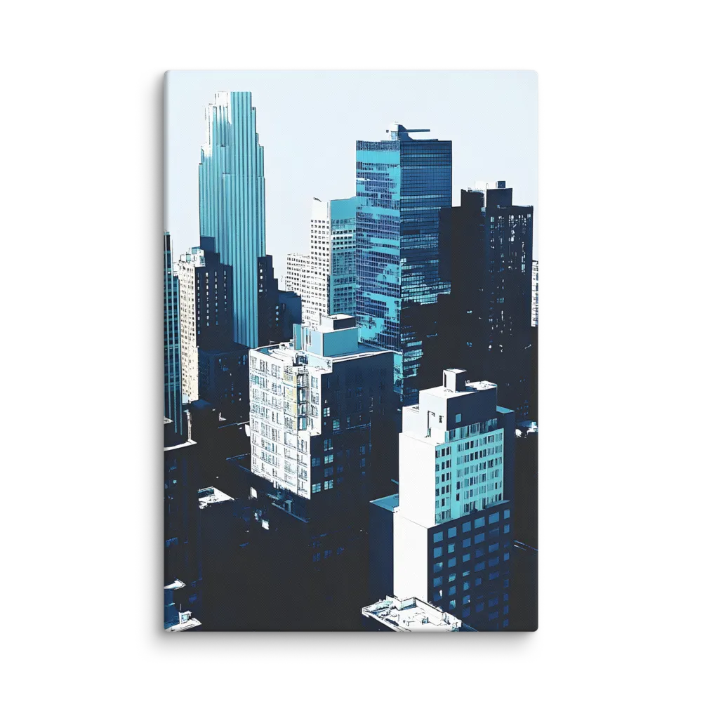 Urban Serenity: A Minimalist Cityscape | Canvas | 32″×48″