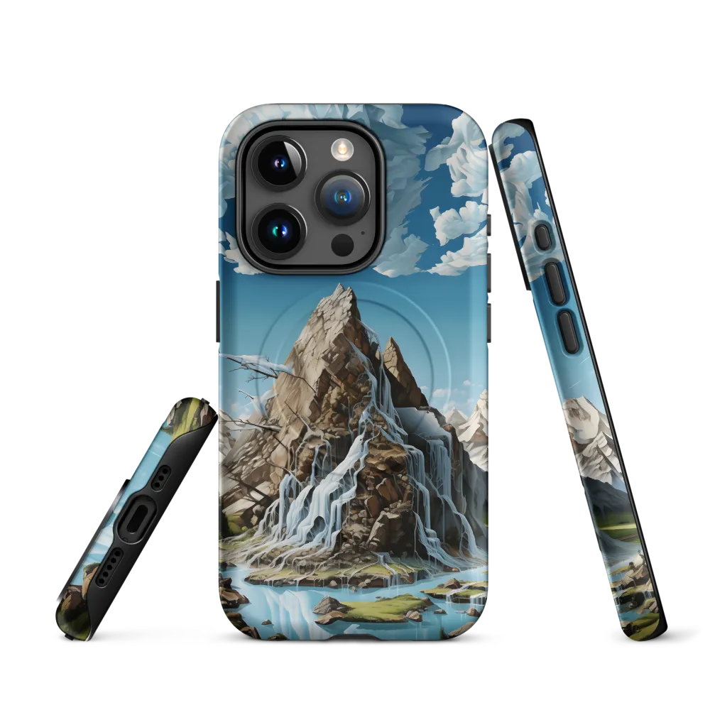 Majestic Cascade: A Mountain Masterpiece | Phone Case |  15 Pro | MagSafe® Tough Case | Matte
