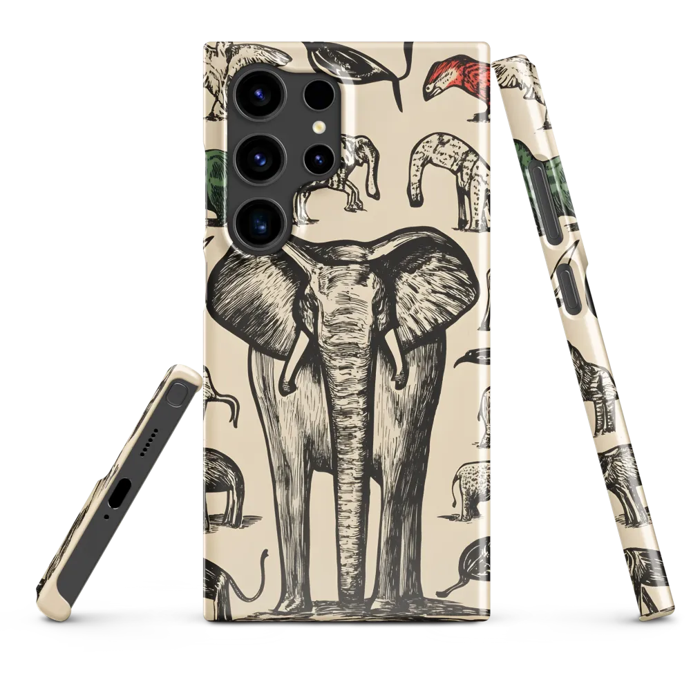 Whimsical Wildlife: A Linocut Journey | Phone Case |  S24 Ultra | Snap Case | Glossy