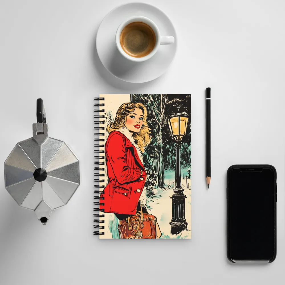 Winter Glamour in Red | Spiral Notebook