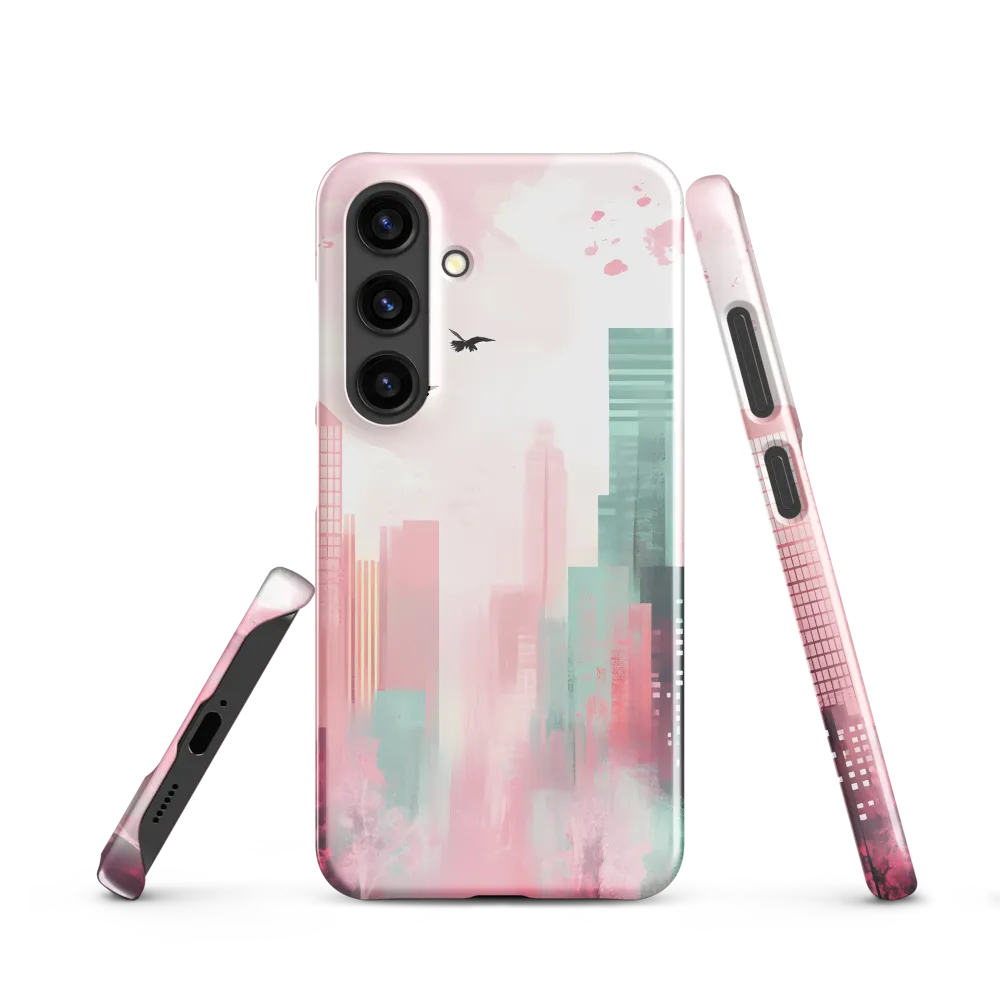 Dreamy Cityscape in Pink and Cyan