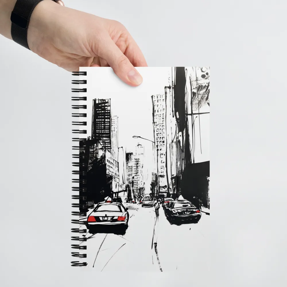 Urban Pulse: A Monochromatic Journey | Spiral Notebook