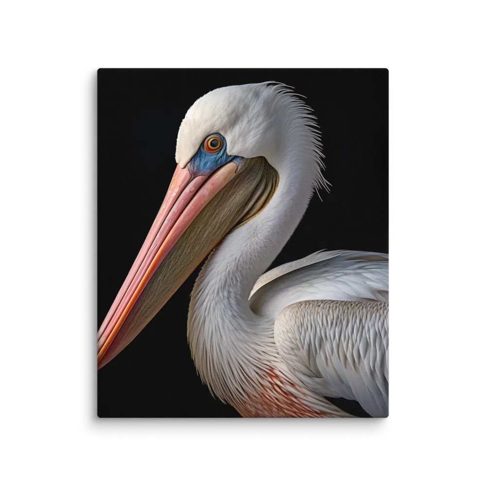Elegance in White: The Pelican | Canvas | 20″×24″