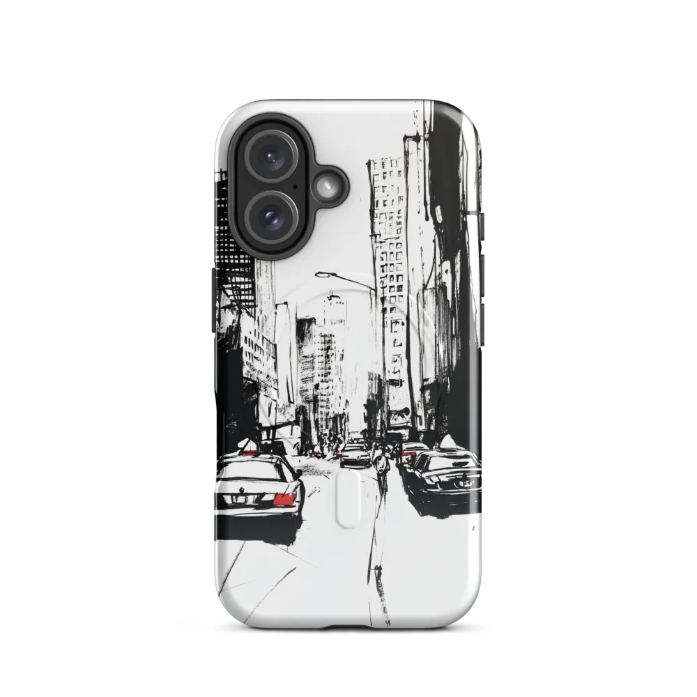 Urban Pulse: A Monochromatic Journey | Phone Case |  16 | MagSafe® Tough Case | Glossy