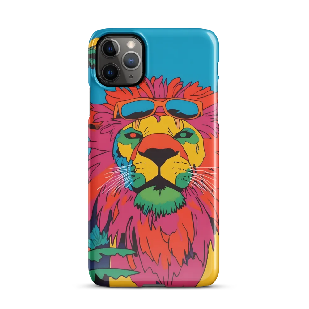 Lion with Sunglasses: A Vibrant Tropical Portrait | Phone Case |  11 Pro Max | Snap Case | Glossy