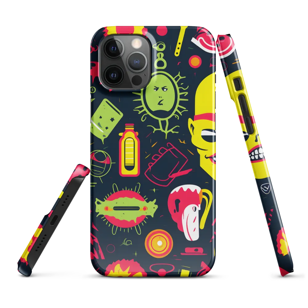 Neon Revelry: A Quirky Exploration of Modern Pop Art | Phone Case |  12 Pro Max | Snap Case | Glossy