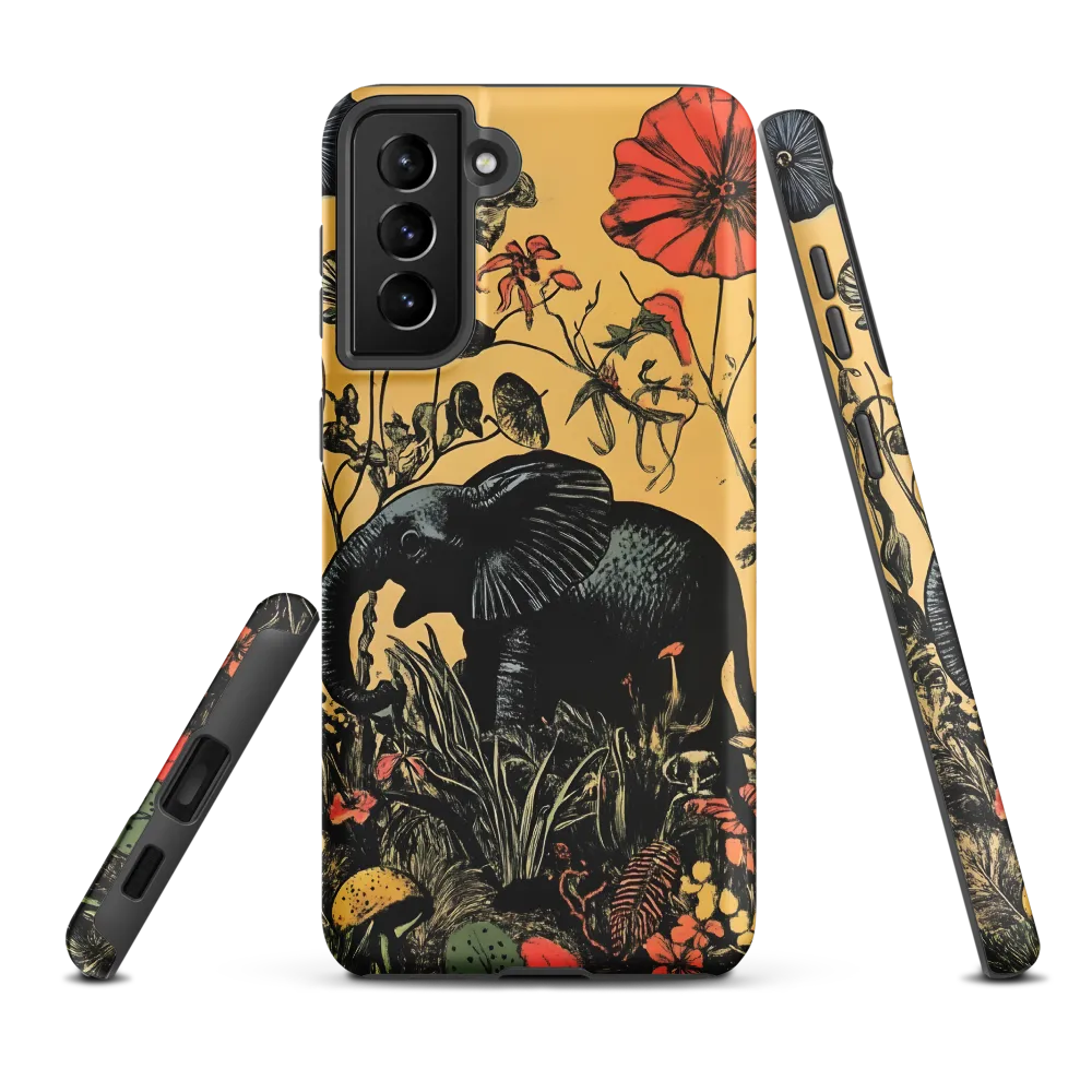 Floral Majesty: The Elephant's Sanctuary | Phone Case |  S21 Plus | Tough Case | Matte
