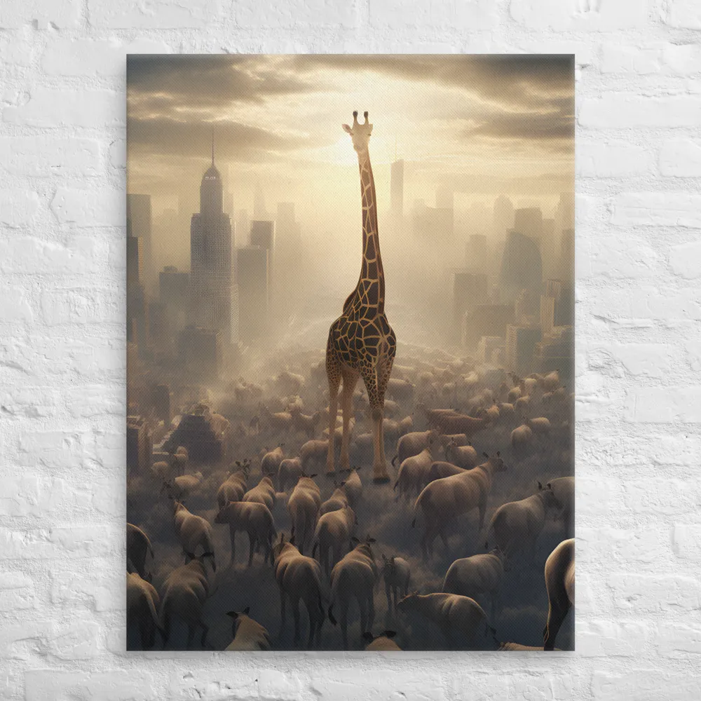 Urban Serengeti: A Giraffe's Perspective | Canvas | 30″×40″