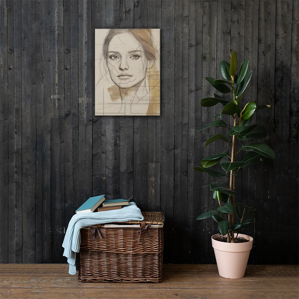 Geometric Elegance: A Modern Portrait | Canvas | 18″×24″