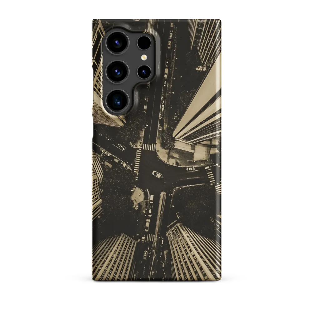 Urban Symphony: Aerial Perspective of City Life | Phone Case |  S24 Ultra | Snap Case | Matte