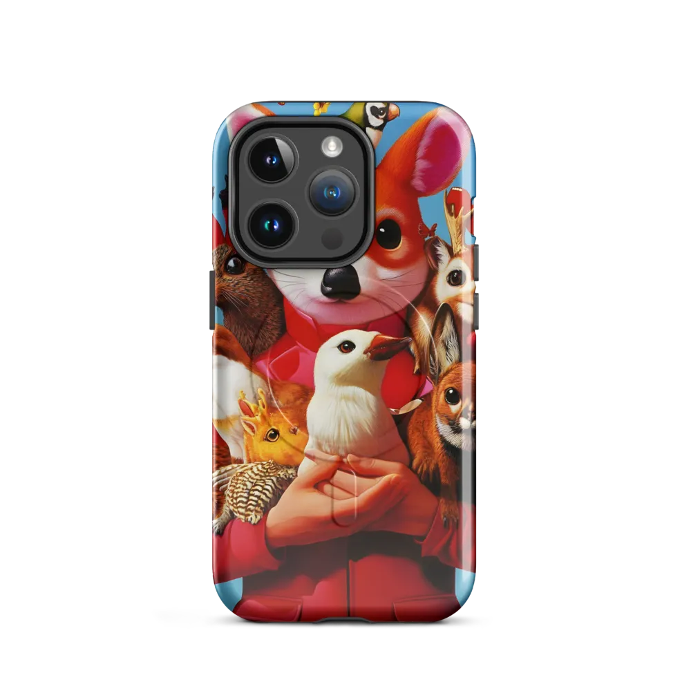 Harmony in Whimsy: A Modern Animal Ensemble | Phone Case |  14 Pro | MagSafe® Tough Case | Glossy
