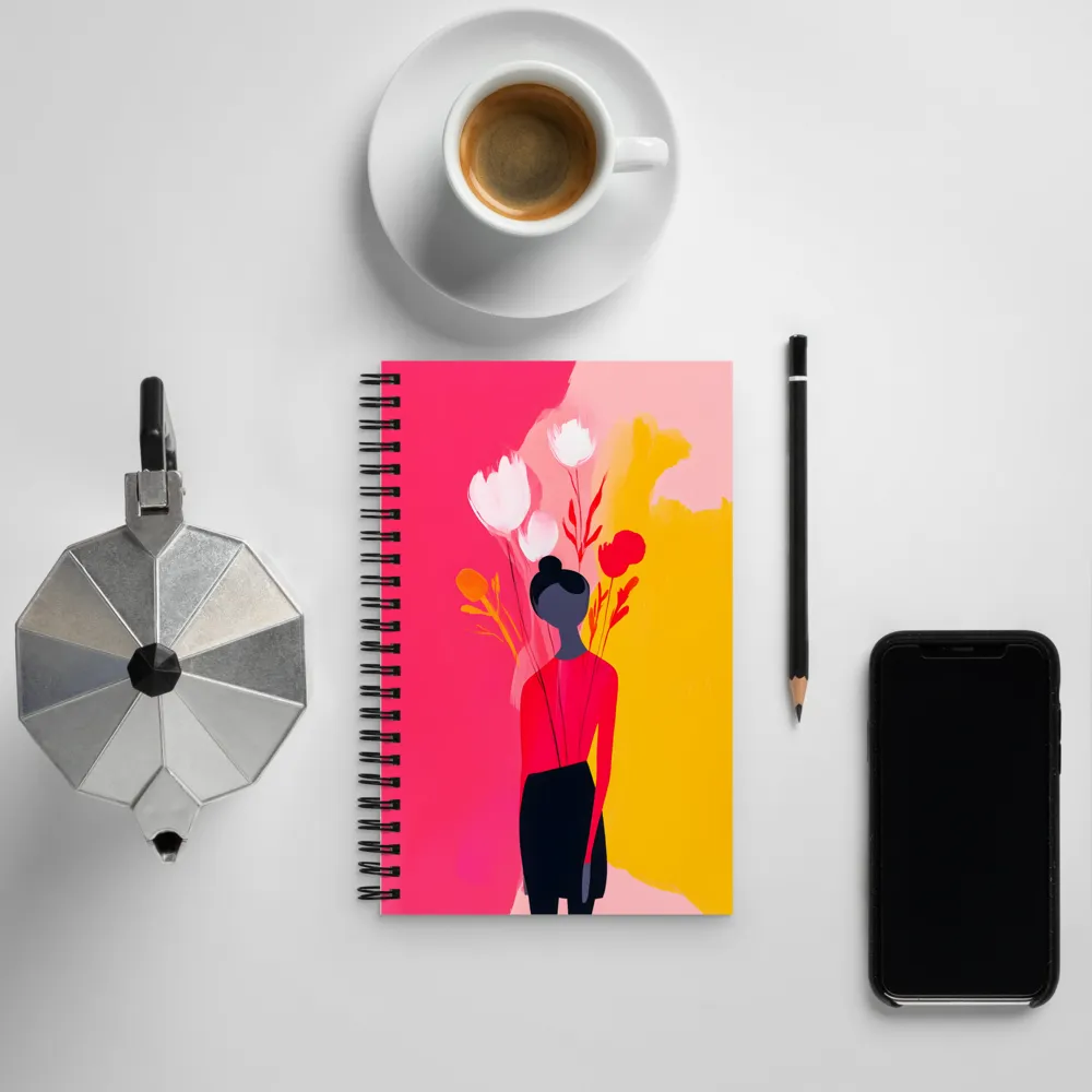 Floral Whimsy: A Modern Embrace | Spiral Notebook