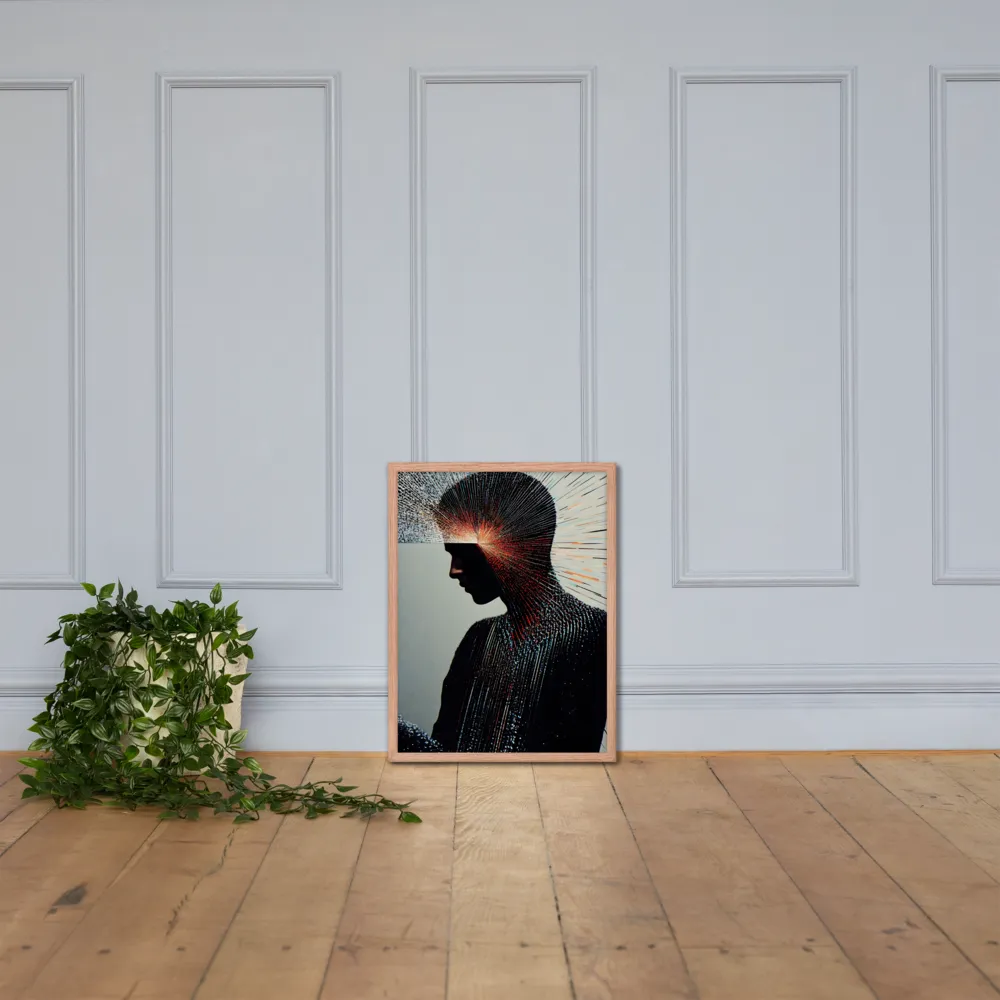 Radiant Reflection: An Abstract Journey of Thought | Poster with Red oak Frame | 18″×24″