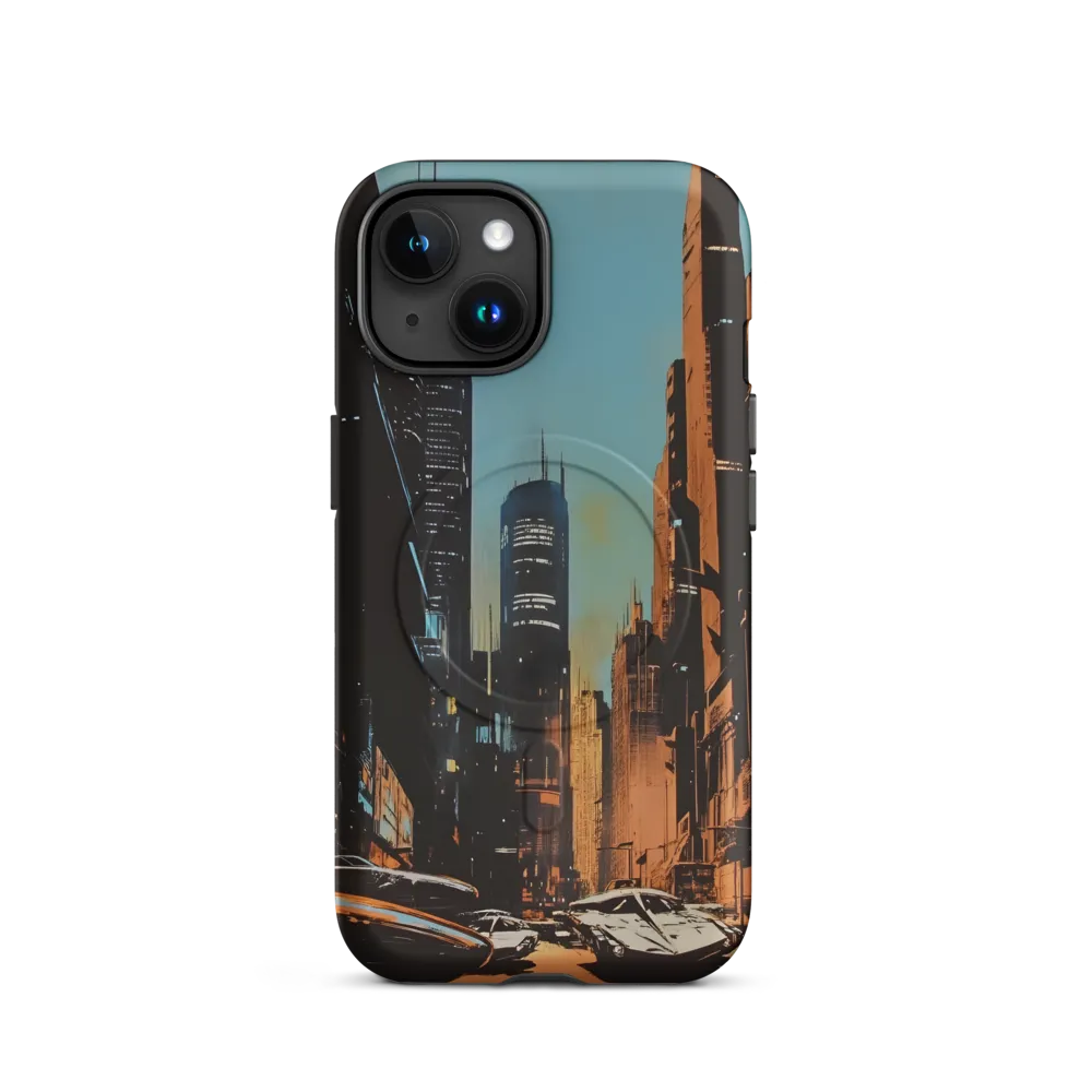 Futuristic Cityscape in Blue and Orange