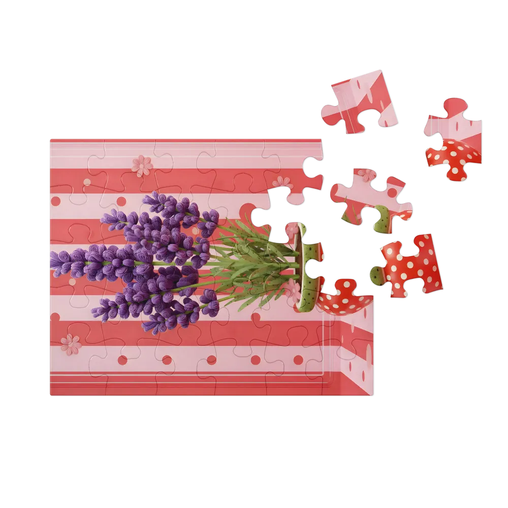 Polka-Dot Lavender 
 Jigsaw Puzzle in Tin Box