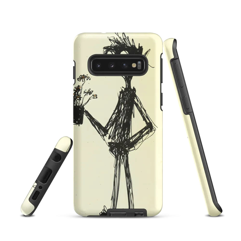 Whimsical Figure with Flowers