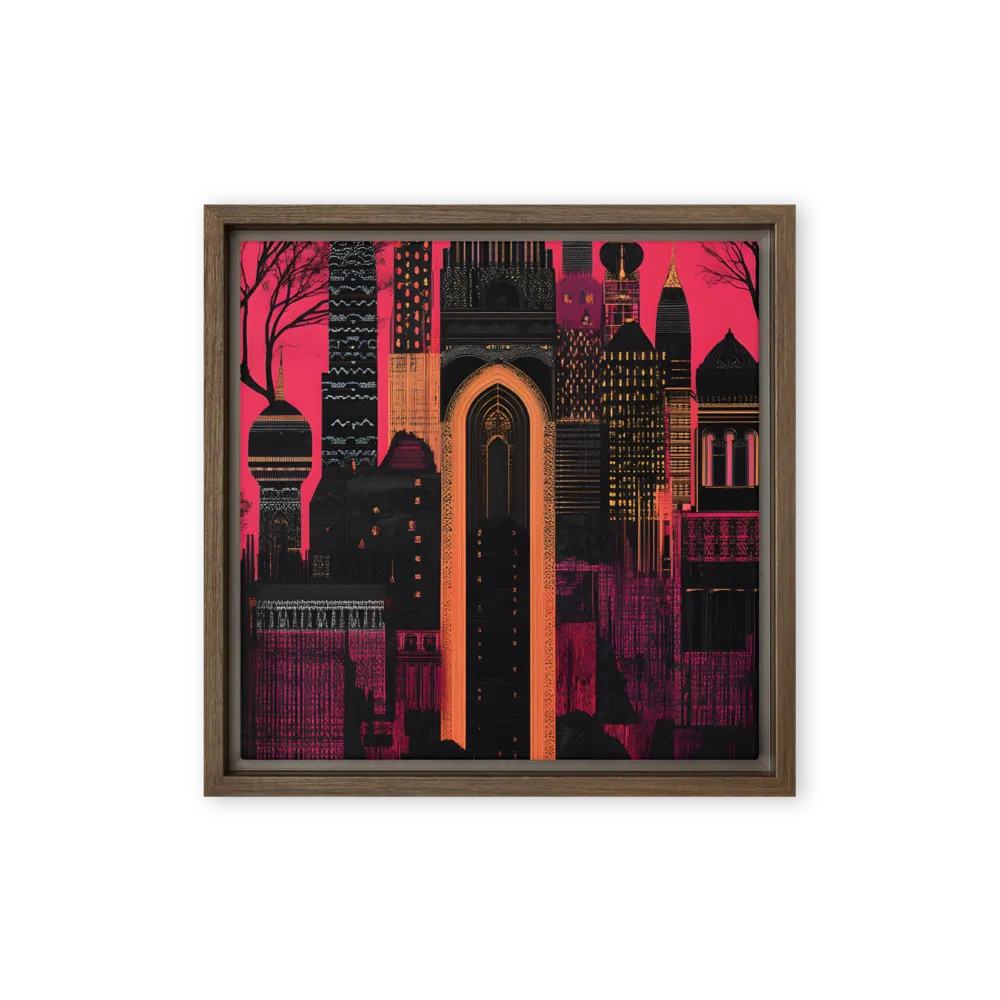 Urban Reverie | Canvas with Brown Frame | 12″×12″