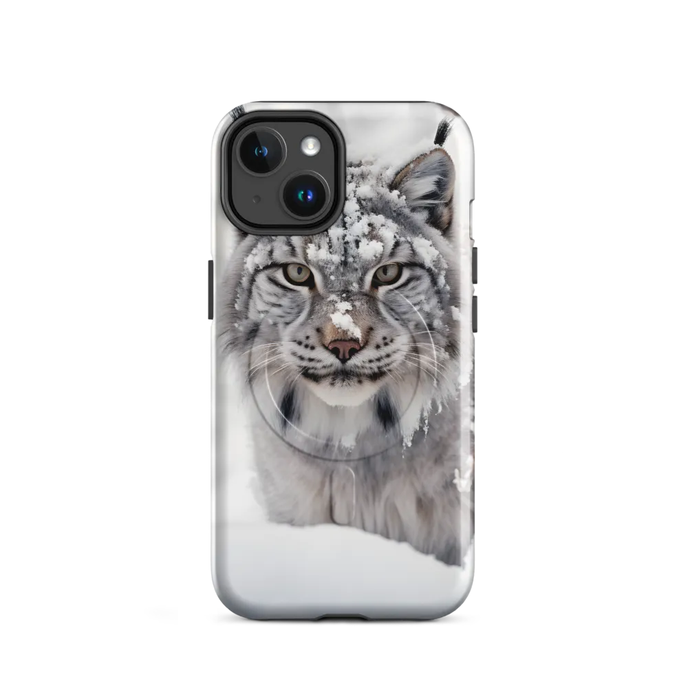 Whispers of Winter: The Lynx in Snow | Phone Case |  14 | MagSafe® Tough Case | Glossy