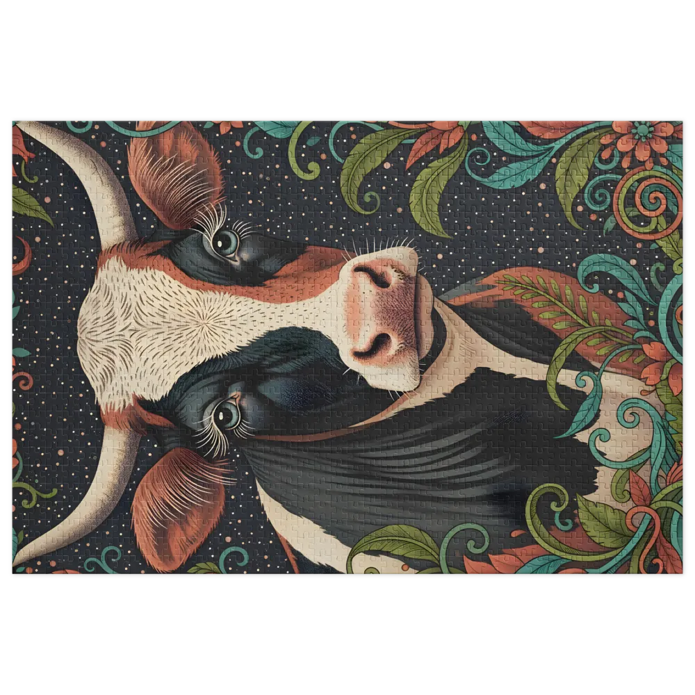 Cosmic Bloom Bovine 
 Jigsaw Puzzle in Tin Box