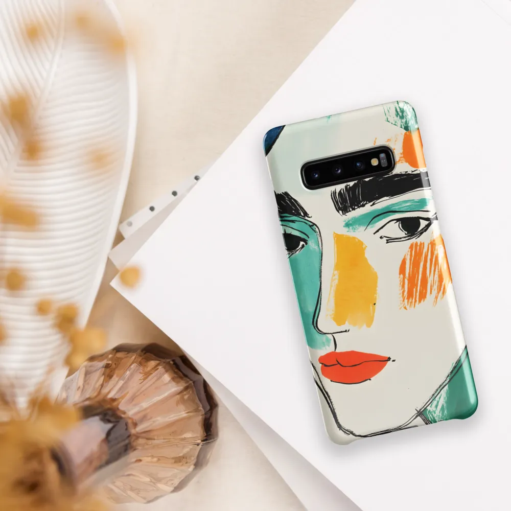 Contemporary Line Portrait | Phone Case |  S10 Plus | Snap Case | Glossy