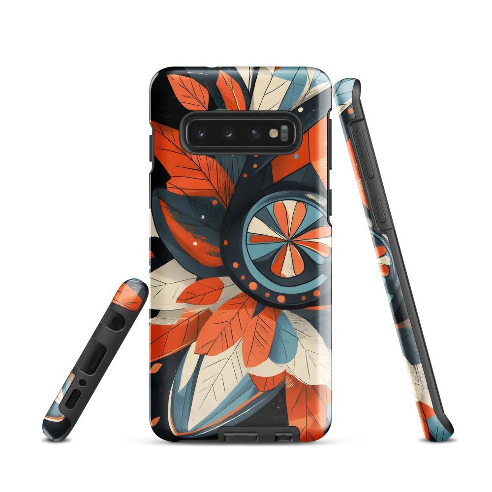 Floral Symphony in Orange and Teal