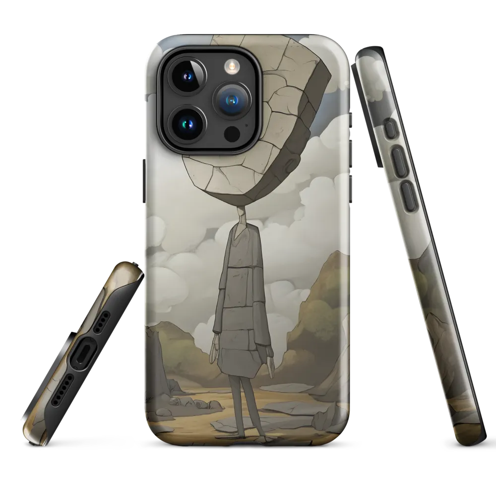 Whimsical Stone Figure in a Rocky Landscape | Phone Case |  15 Pro Max | Tough Case | Glossy
