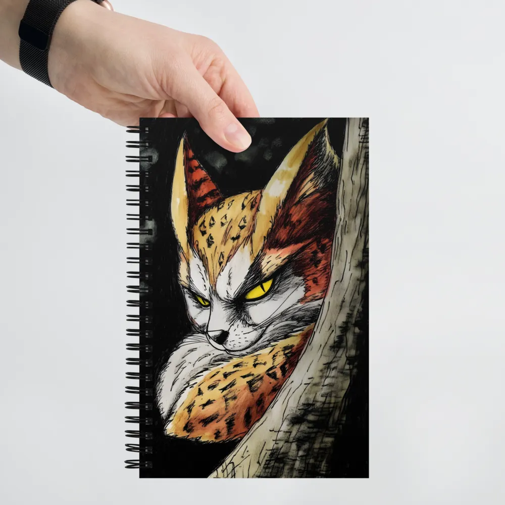 Fierce Gaze of the Wild Cat | Spiral Notebook