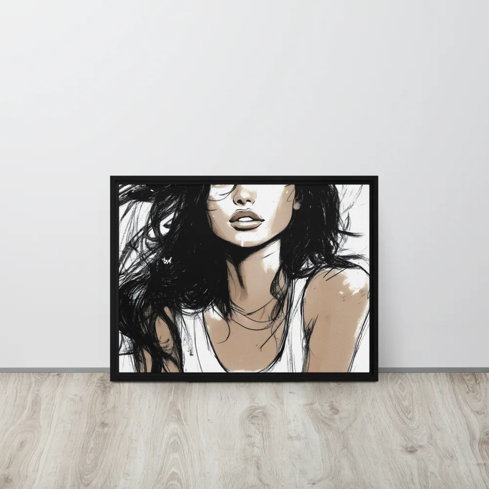 Whispers of Elegance | Canvas with Black Frame | 18″×24″