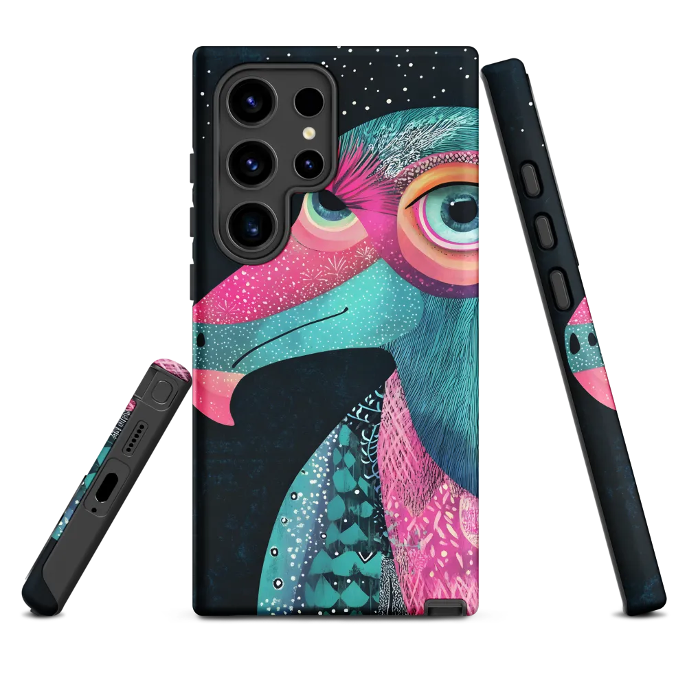 Whimsical Vulture: A Dance of Colors | Phone Case |  S24 Ultra | Tough Case | Matte
