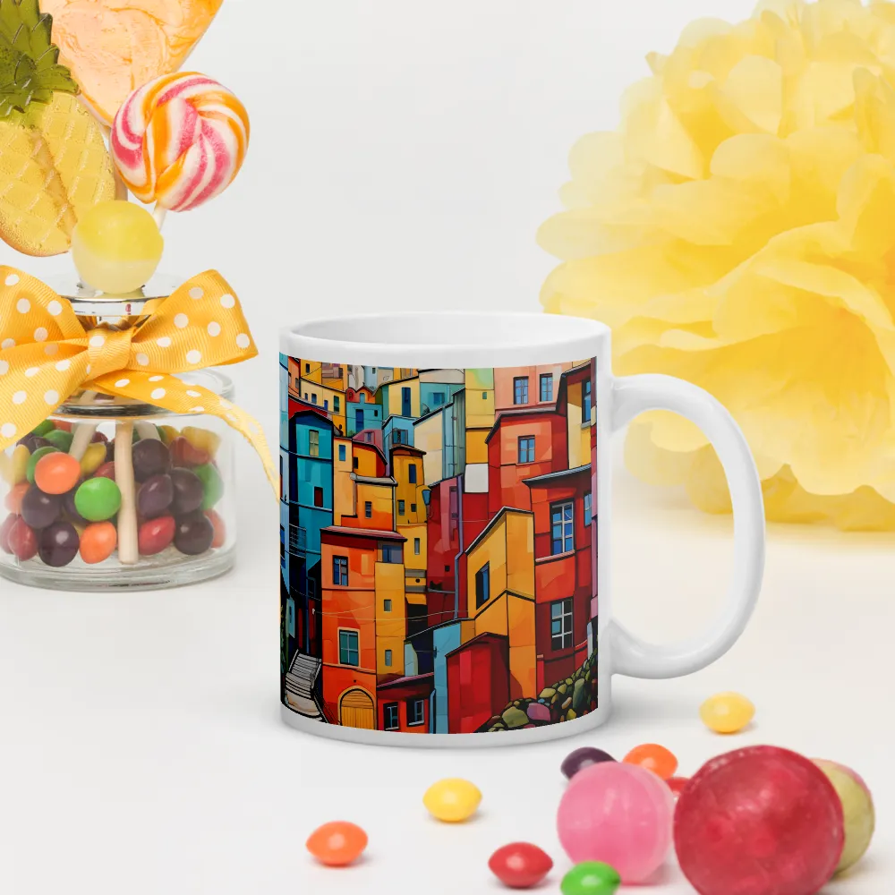 Vibrant Village: A Cubist Journey | Mugs | Multiple Sizes & Colors