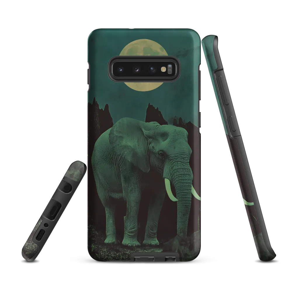 Ethereal Presence: Elephant Under a Full Moon