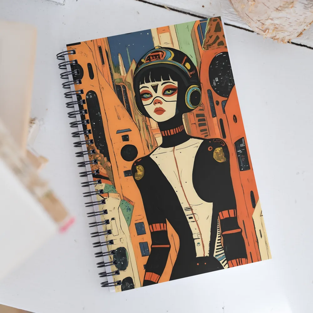 Futuristic Portrait of a Woman | Spiral Notebook