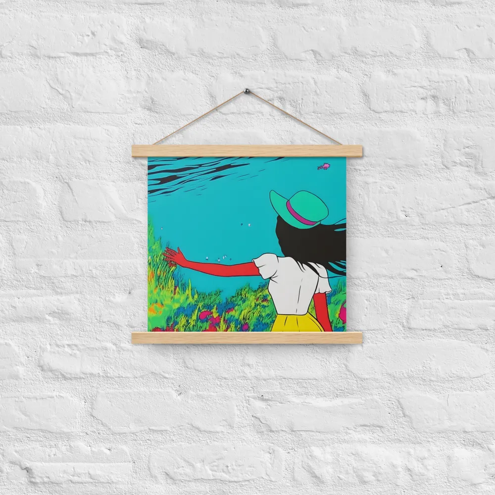 Whimsical Encounter | Poster With Oak Wood Hanger | 14″×14″