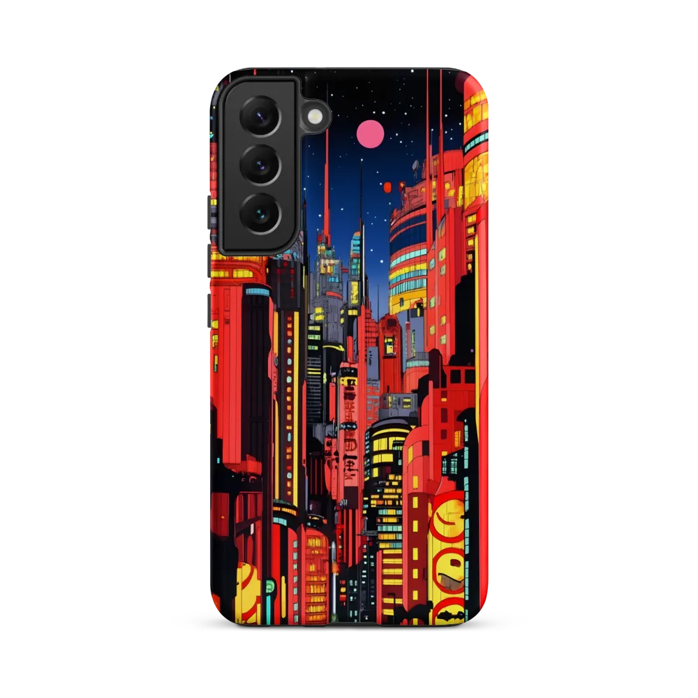 Neon Dreams: A Cyberpunk Cityscape | Phone Case |  S22 Plus | Tough Case | Matte