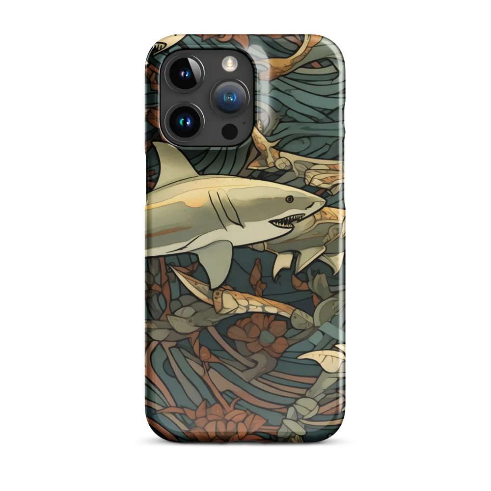 Dynamic Harmony of Sharks and Flora | Phone Case |  15 Pro Max | Snap Case | Glossy