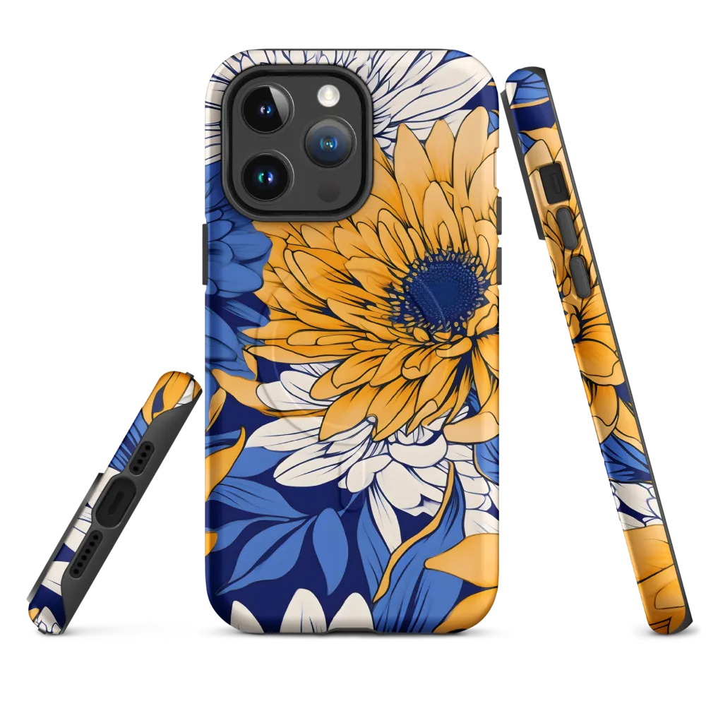 Floral Harmony in Blue and Yellow