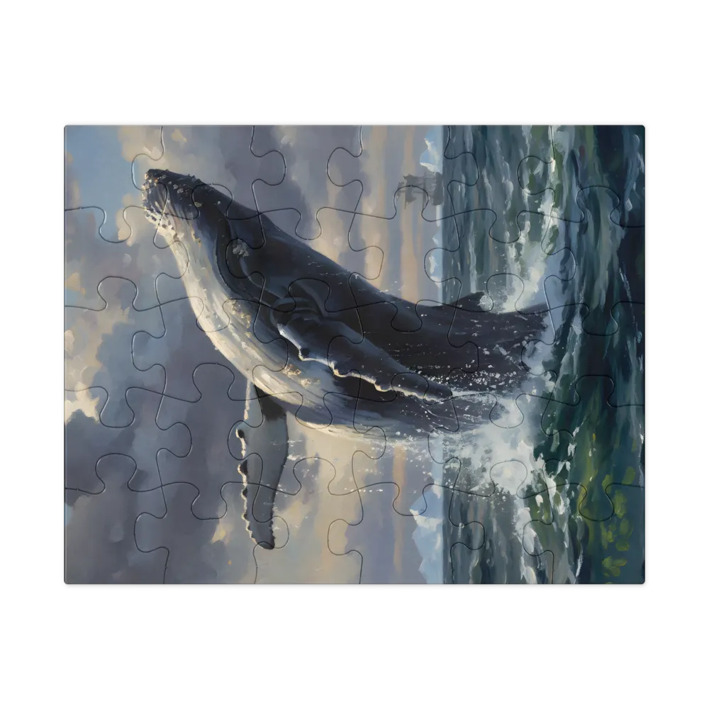 Breaching Whale 
 Jigsaw Puzzle in Tin Box