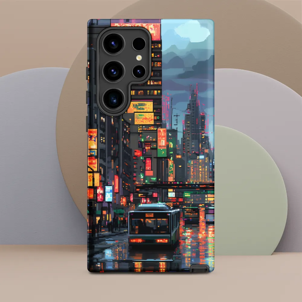 Neon Dreams: A Pixelated Urban Night