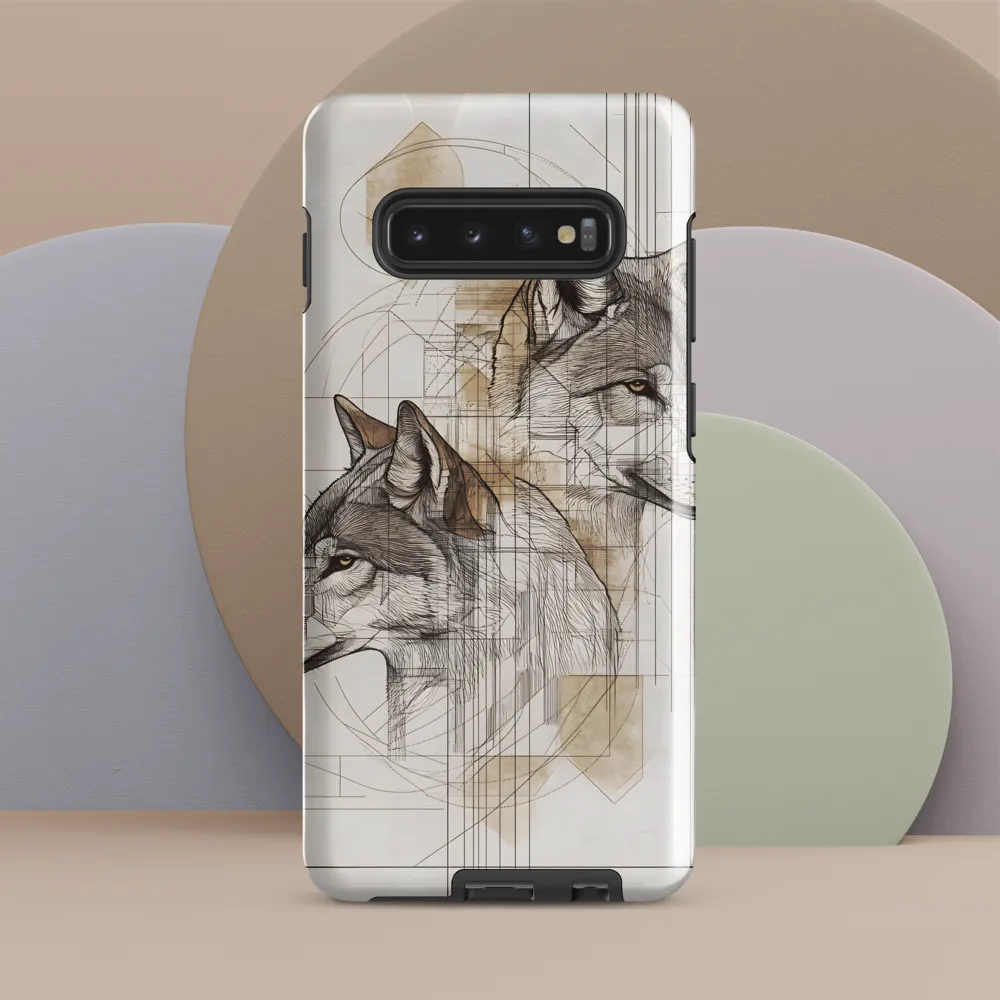 Geometric Harmony: The Essence of Wolves | Phone Case |  S10 Plus | Tough Case | Glossy